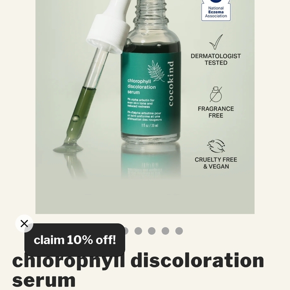 Cocokind Chlorophyll Discoloration Serum - Green Pack - Picture 2 of 4